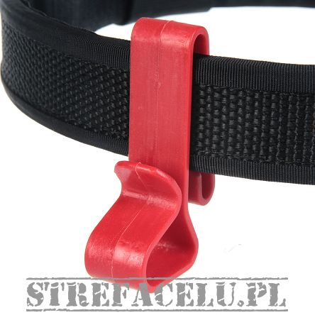 Wieszak czerwony na pasek - Belt Clip for Ear Defenders. Red