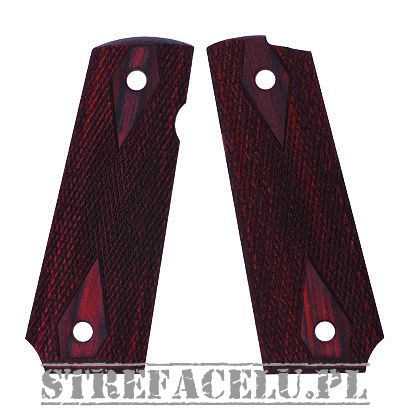 Okładziny drewniane do BUL 1911 Ultra - Checkered Diamond Red #GRP/1911-26