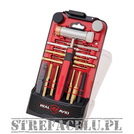 Zestaw wybijaków z młotkiem Accu-PunchHammer with Brass & Steel Pin Punch Set - Real Avid - AVHPS-B