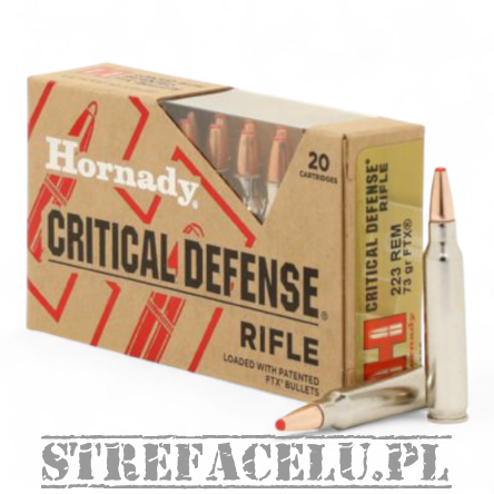 Amunicja Hornady Critical Defense FTX 73gr/4,73g // .223 REM (opak. 20 szt.)