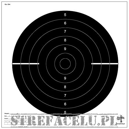 Tarcza strzelnicza pistolet szybkostrzelny - Psz-25m - pierścieniowa - 10szt.