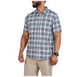 Men's Shirt, Manufacturer : 5.11, Model : Wyatt Short Sleeve Plaid, Color : Turbulence Plaid - 2