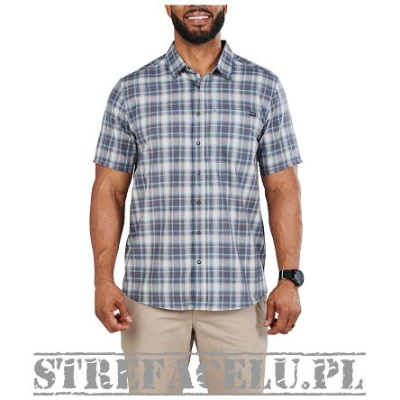 Men's Shirt, Manufacturer : 5.11, Model : Wyatt Short Sleeve Plaid, Color : Turbulence Plaid