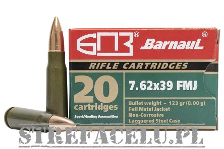 Nabój kulowy ZN FMJ 8.1g Barnaul // 7.62x39