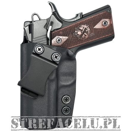 Kabura wewnętrzna lewa do pistoletu 1911 Officer/Ultra bez szyny, LH IWB kydex, kolor: czarny