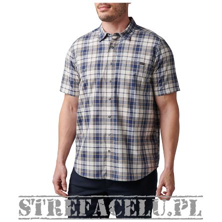 Men's Shirt, Manufacturer : 5.11, Model : Wyatt Short Sleeve Plaid, Color : Cinder Plaid