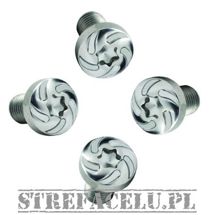 Śruby okładzin BUL 1911 kpl. 4 szt. - Grip Screw Silver Spiral #SCRW/1911-12