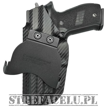 Kabura zewnętrzna prawa do pistoletu Sig Sauer P226 z szyną, RH OWB kydex, kolor: carbon