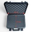 Walizka Strong PP do broni krótkiej - 32x22x5x8cm, 2 Clips, Cover Egg Foam - Megaline 604/0000CUBE - 2