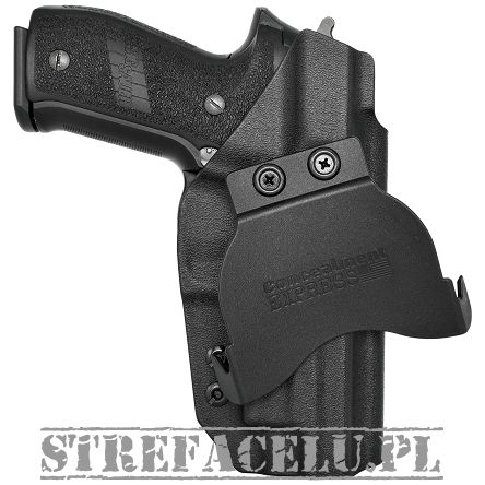 Kabura zewnętrzna lewa do pistoletu Sig Sauer P226 z szyną, LH OWB kydex, kolor: czarny