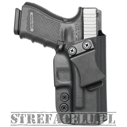 Kabura wewnętrzna prawa do pistoletu Glock 19/19X/23/32/45, RH IWB kydex, kolor: czarny