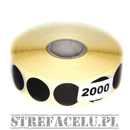 Sticker to cover the hit , fi20mm , black - 2000 pieces