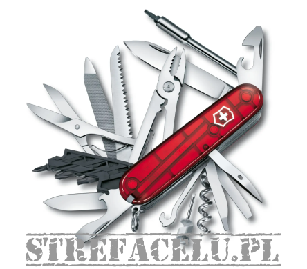 Victorinox Scyzoryk CyberTool L, czerwony transparentny, celidor, 91mm