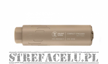 Suppressor, Manufacturer : SilentSteel (Finland), Model : Compact Streamer, Caliber : 7,62, Color : FDE Cerakote